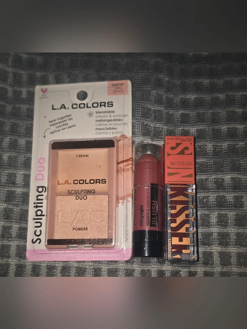 L.A. COLORS Sculpting Duo Cream & Powder Highlight, Blush Stick & Liquid Blush
